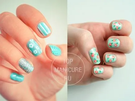 Mint manichiura - proaspete 68 fotografie și design delicate