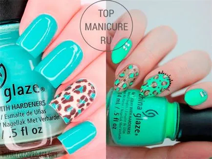 Mint manichiura - proaspete 68 fotografie și design delicate