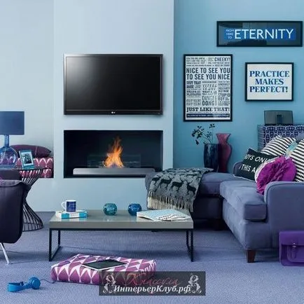 Scrierea pe perete în interiorul idei de decorațiuni interioare