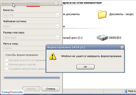 Este imposibil să formatați unitatea cu datele
