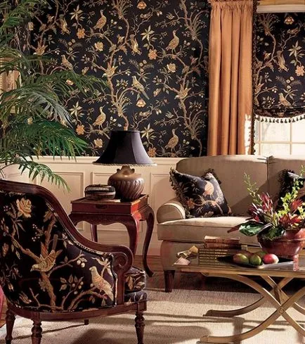 Decorarea peretilor cu tapet, care combină decât (de finisare) Decorarea peretilor cu tapet, care cu ce să combine