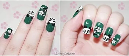 Panda pas cu pas pe unghiile fotografie (cuie) pas cu pas Panda pe unghii fotografie