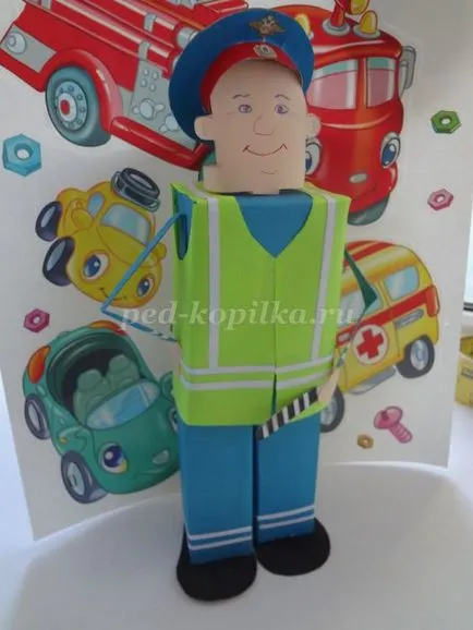 Artizanat pentru regulile de drum cu mâinile lor (hârtie albastră) Artizanat pentru regulile de drum cu mâinile lor