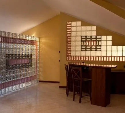 Utilizarea de blocuri de sticlă în portalul de construcții interioare (blocuri de sticlă) Utilizarea de blocuri de sticlă în portalul interior, clădire