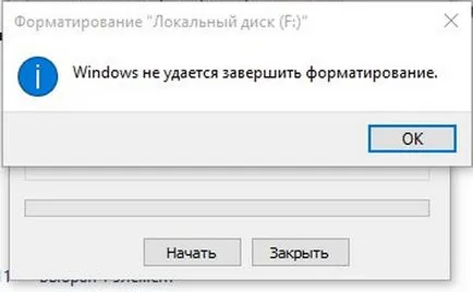 Soluție Windows nu poate finaliza formatul