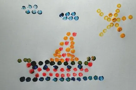 Desen un tampon de bumbac sau pointilism pentru copii, o vizita la Mary Poppins (pointilism pentru copii) Desen un tampon de bumbac sau pointilism pentru copii, o vizita la Mary Poppins