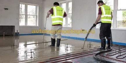Șapă pentru apa de încălzire prin pardoseală cu mâinile lor, tipuri de soluții, turnare tehnici (cald) Șape apă încălzire prin pardoseală cu mâinile lor, tipuri de soluții, metode de turnare