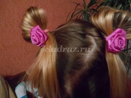 Topiary cu flori de panglici de satin cu pas cu pas fotografii