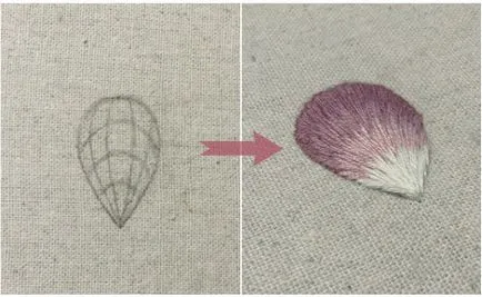 broderie Broderie pentru incepatori Walkthrough, fir roșu (cusatura satin de broderie pentru incepatori) broderie Broderie pentru incepatori Walkthrough, fir roșu