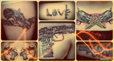 Înțeles pistol tatuaj - sensul, istorie, fotografii (poveste) Înțeles pistol tatuaj - sensul, istorie, fotografii