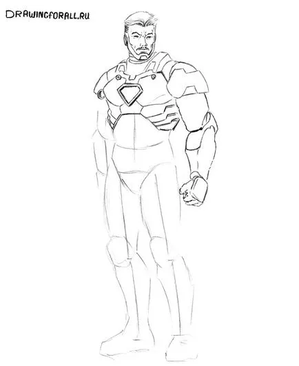Cum să atragă om de fier creion Cum să atragă om de fier creion