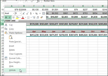 Cum de a ascunde celulele în Excel
