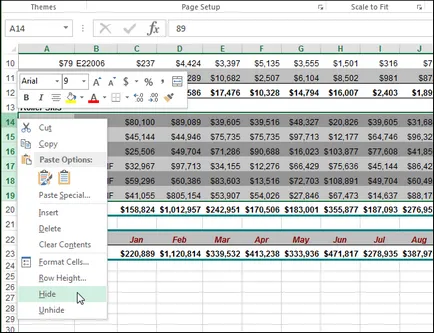 Cum de a ascunde celulele în Excel