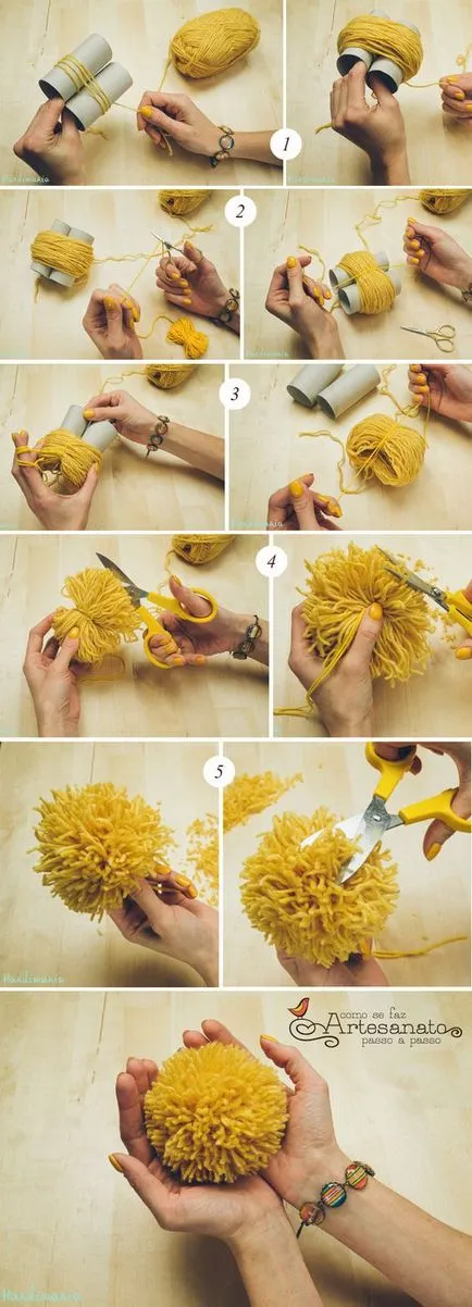 Cum de a face POM-POMS din fire Cum de a face POM-POMS din fire