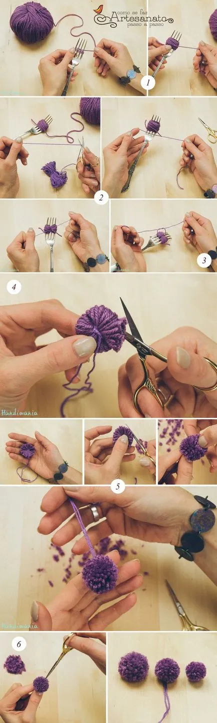 Cum de a face POM-POMS din fire Cum de a face POM-POMS din fire