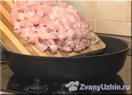 Pui cu ardei și ciuperci