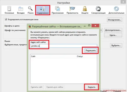 fereastra Firefox este