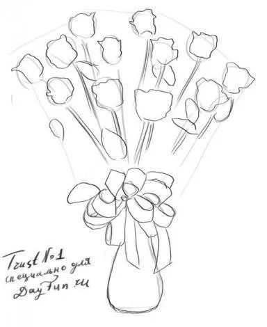Cum de a desena un buchet de flori, fără Cum de a desena un buchet de flori, fără