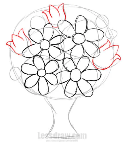 Cum de a desena un buchet de flori, fără
