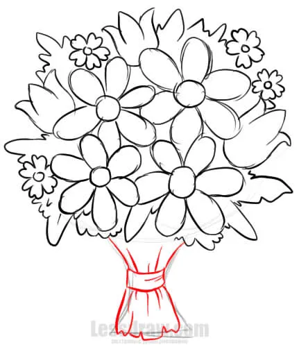 Cum de a desena un buchet de flori, fără