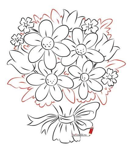 Cum de a desena un buchet de flori, fără Cum de a desena un buchet de flori, fără