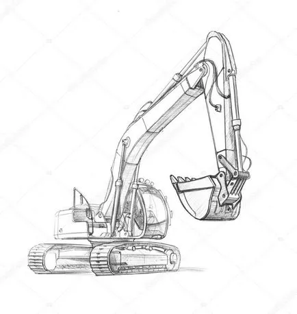 Cum de a desena un buldoexcavator