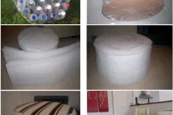 Otomane din sticle de plastic cu propriile lor mâini