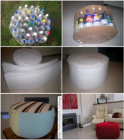 Otomane din sticle de plastic cu propriile lor mâini