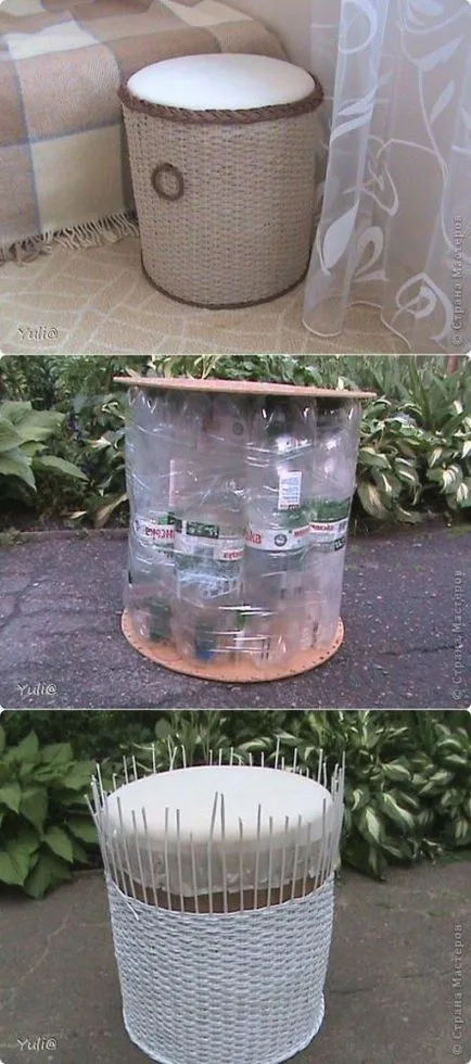 Otomane din sticle de plastic cu propriile lor mâini