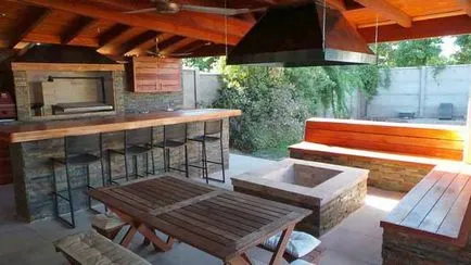 Gazebo cu proiecte de grătar, fotografii