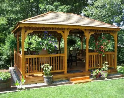 Gazebo cu proiecte de grătar, fotografii