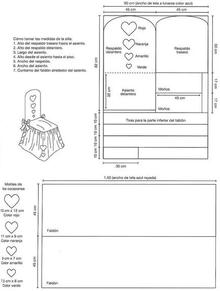 Scaun acoperă mâinile cu partea din spate și fără modele, diagrame, de cusut (de mână) Scaun acoperă mâinile cu partea din spate și fără modele, diagrame, cusut