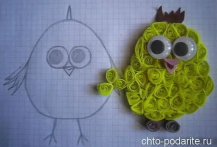 fasiile de pui de tehnica de hârtie Quilling în propriile lor mâini