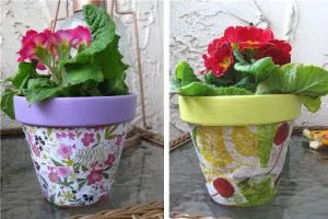 ghivece de flori decoupage