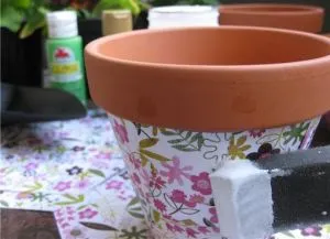 ghivece de flori decoupage