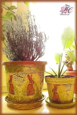 ghivece de flori Decupaj cu mâinile lor de Master Class cu fotografie (ghivece de flori decupaj) ghivece de flori Decupaj cu mâinile clasa lor de master cu fotografii