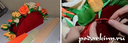 Handbag cu flori din bomboane (bomboane) Geantă de mână cu flori din bomboane