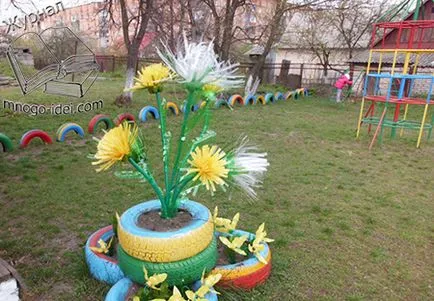 Copaci și flori din sticle de plastic