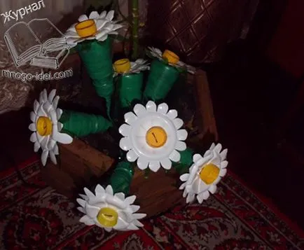 Copaci și flori din sticle de plastic
