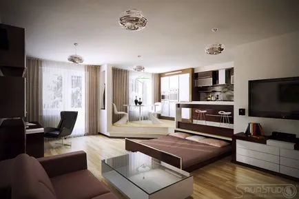Proiectare apartament studio - idei mari 30 de fotografii