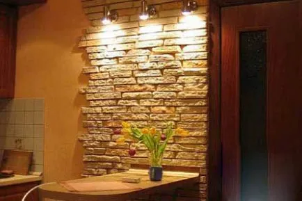 pereți bucătărie de design - materiale moderne, metode, combinații,