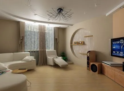 Proiectarea peretilor din camera de zi - 35 de fotografii, decorare de perete