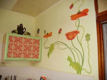 pereți bucătărie de design - materiale moderne, metode, combinații,