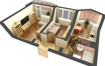 Idei dormitor opțiuni de reparații și design interior apartament cu 2 camere Hrușciov fără (variante) Idei repararea opțiuni apartament cu un dormitor și design interior 2 camere Hrușciov fără