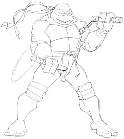 Cum să atragă Ninja Turtles (Turtles) Cum să atragă un ninja broască țestoasă