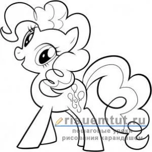 Cum de a desena un ponei Pinkie Pie de la „Prietenia - este un miracol“, treptat, creion - desena aici