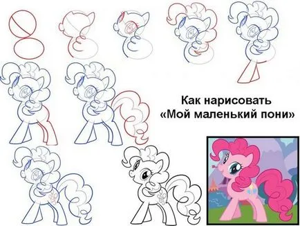 Cum de a desena un ponei Pinkie Pie etape creion