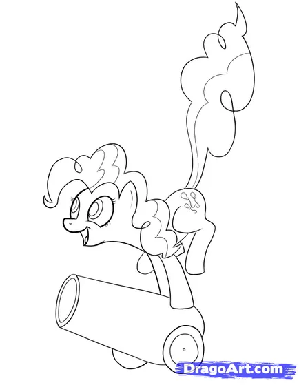 Cum de a desena un ponei Pinkie Pie etape creion