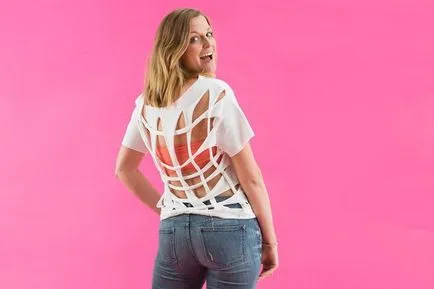 Cum pot converti un tricou - 10 idei cu pas cu pas fotografii (foarfece mașină de cusut) Cum pot converti un tricou - 10 idei cu pas cu pas fotografii