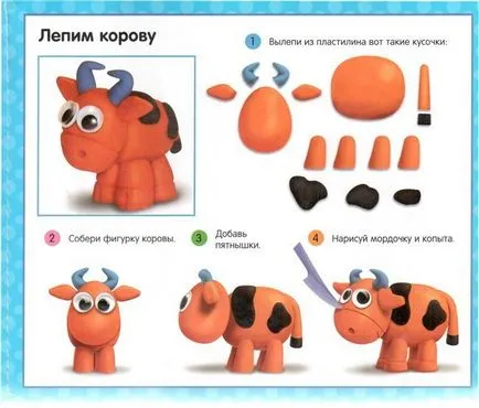 Cum sa faci o vaca din plastilină (plastilină) Cum sa faci o vaca din plastilină